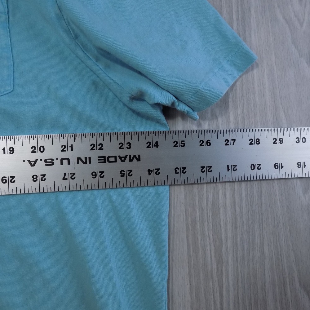 Polo Ralph Lauren Mens XL Light Blue Cotton Linen Short Sleeve Pocket Polo Shirt - Picture 4 of 7